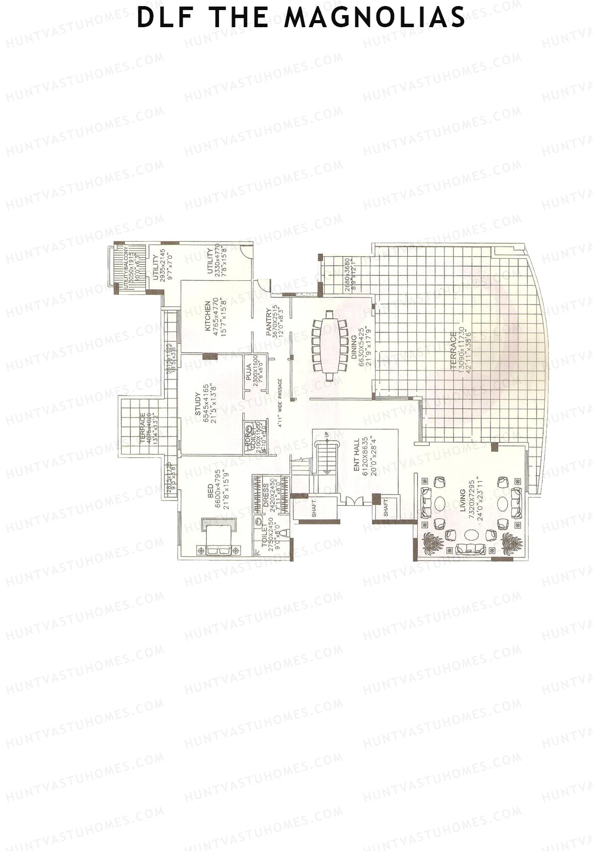 DLF The Magnolias Block 10 Unit 10A (Duplex ) Floor Plan
