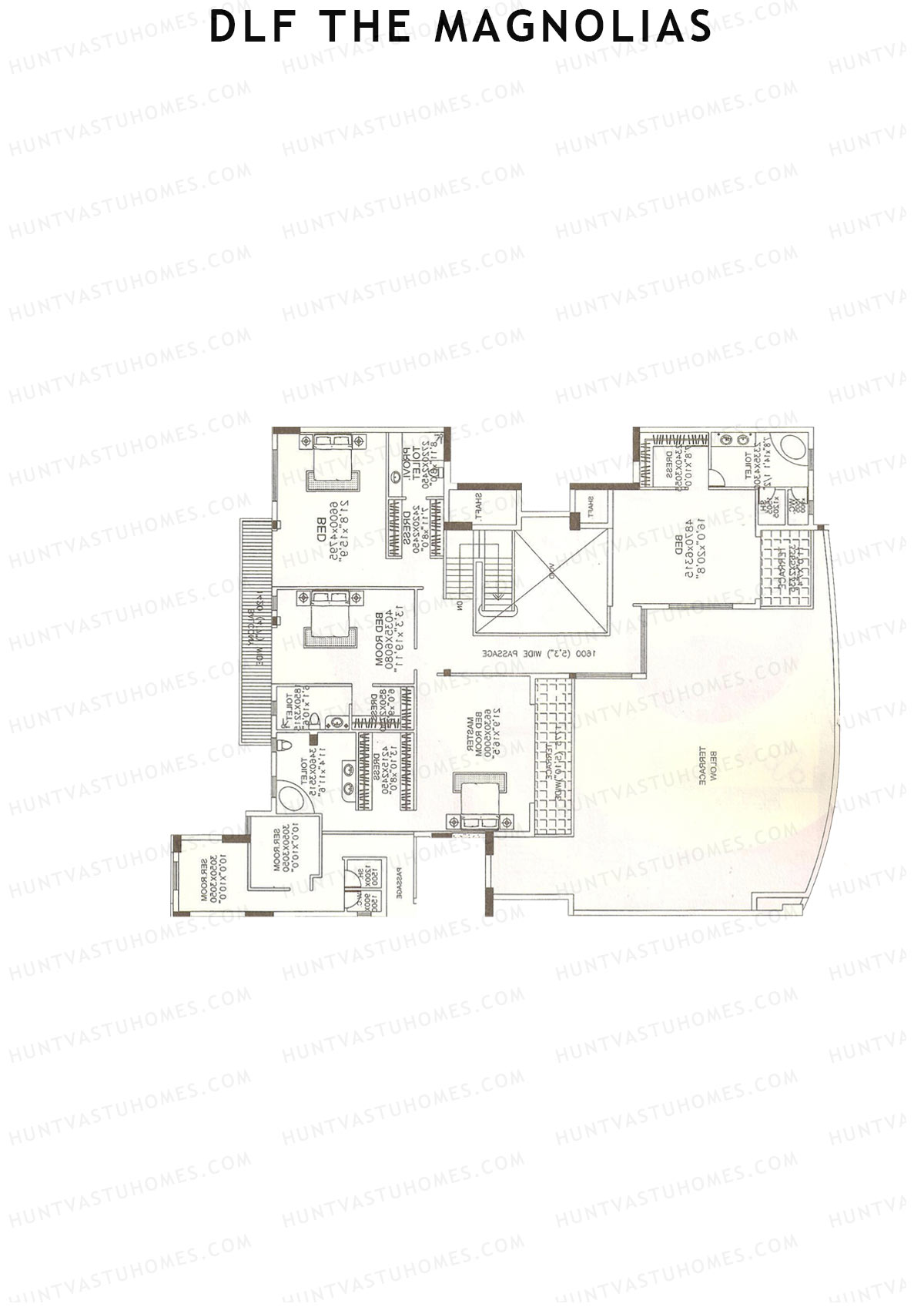 DLF The Magnolias Block 10 Unit 10B (Duplex ) Floor Plan