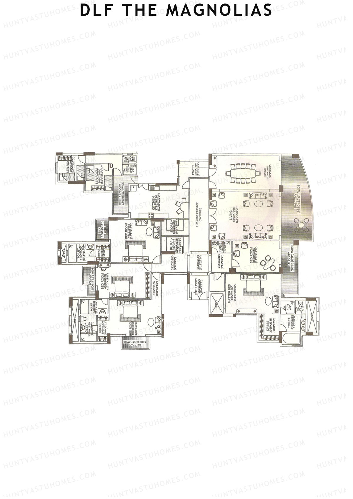 DLF The Magnolias Block 11 Unit 11 Floor Plan