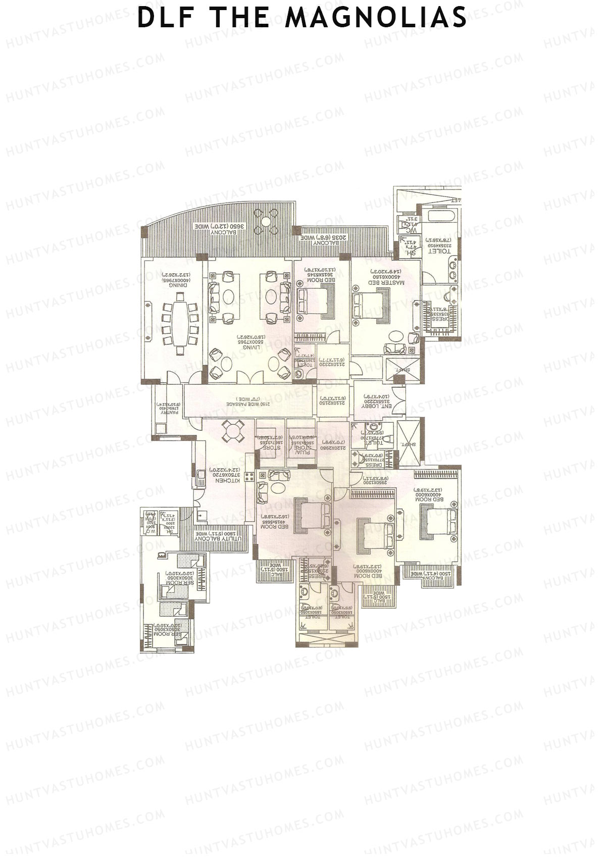 DLF The Magnolias Block 14 Unit 14A Floor Plan