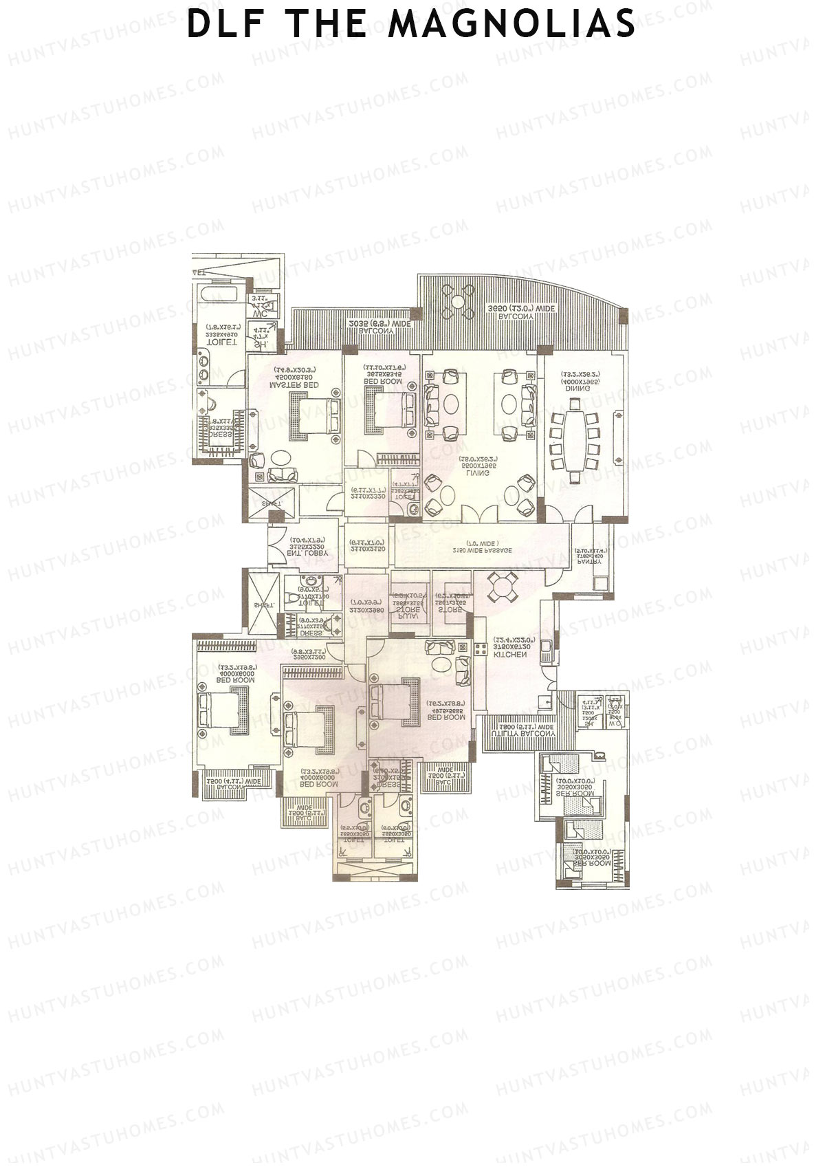 DLF The Magnolias Block 15 Unit 15B Floor Plan