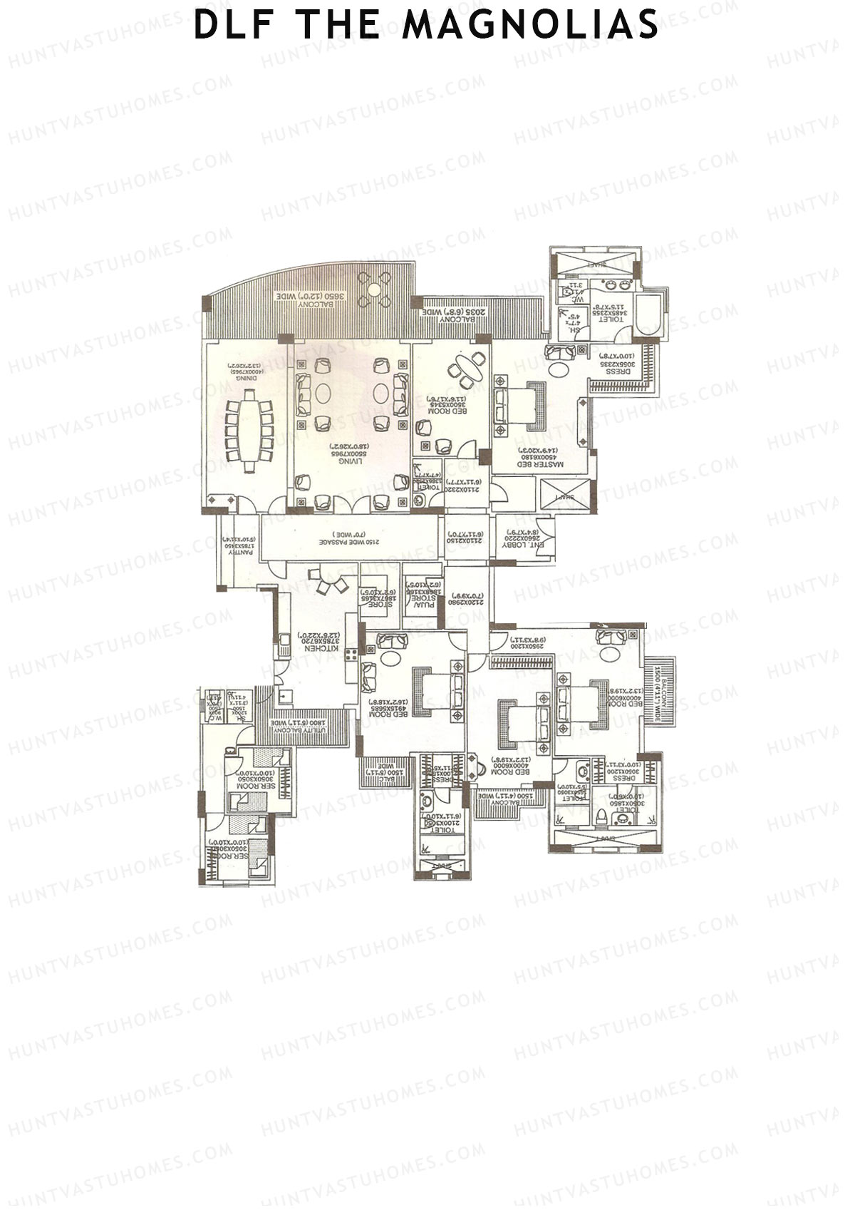 DLF The Magnolias Block 20 Unit 20 Floor Plan