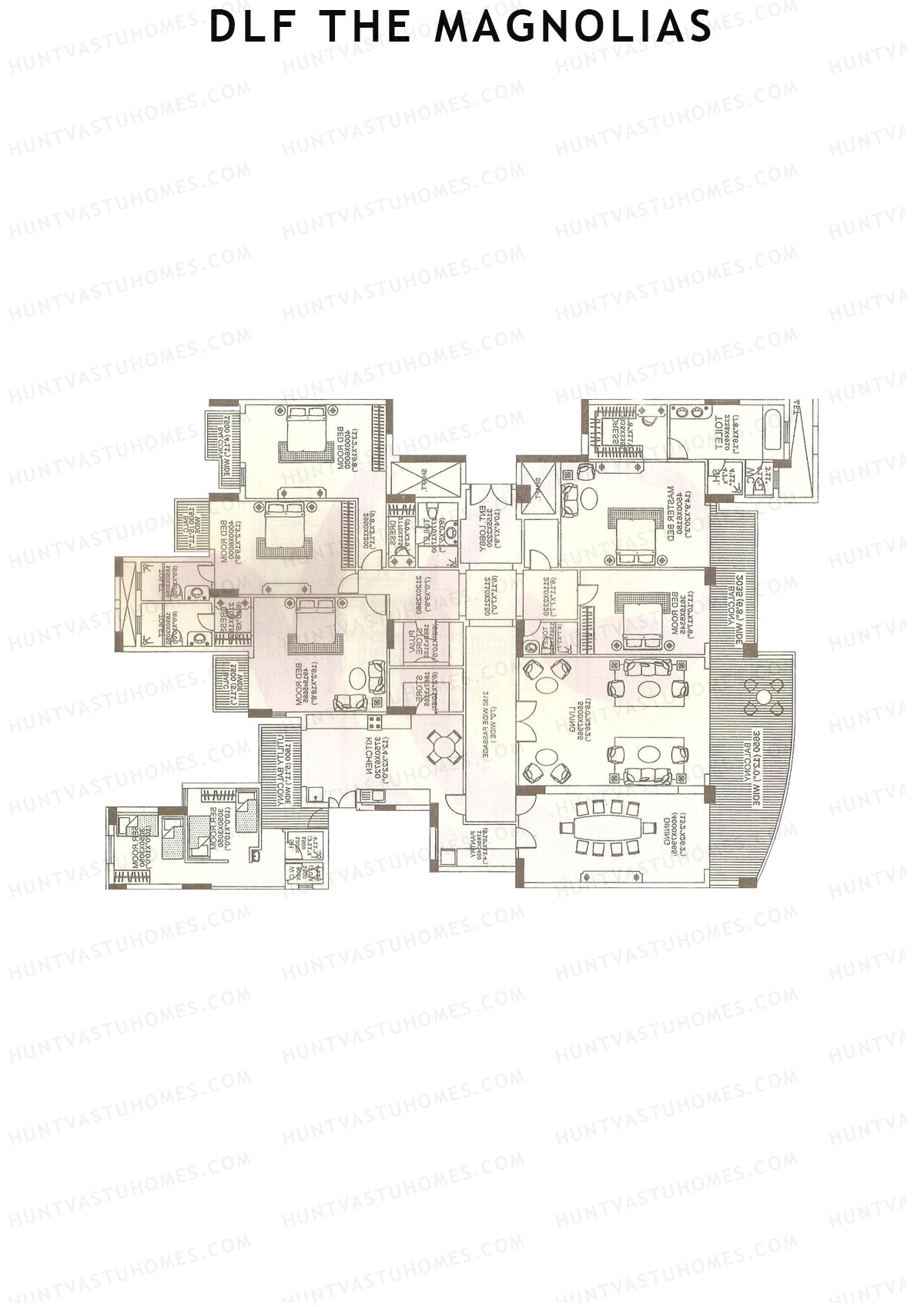 DLF The Magnolias Block 2 Unit 2B Floor Plan