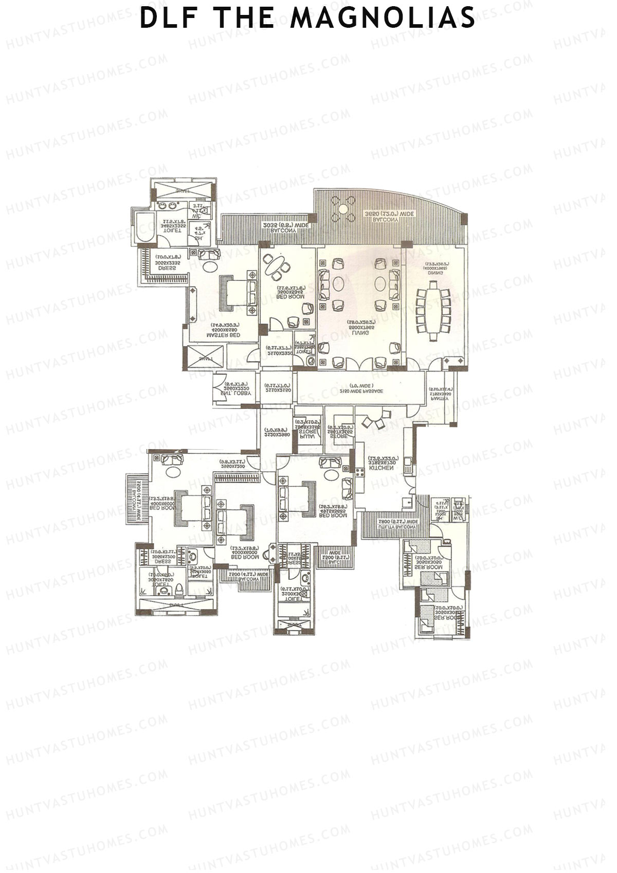 DLF The Magnolias Block 4 Unit 4 Floor Plan