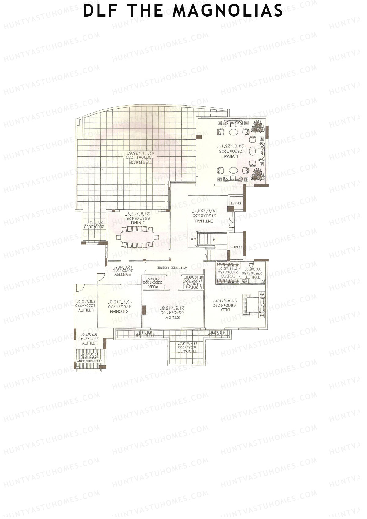 DLF The Magnolias Block 5 Unit 5A (Duplex ) Floor Plan
