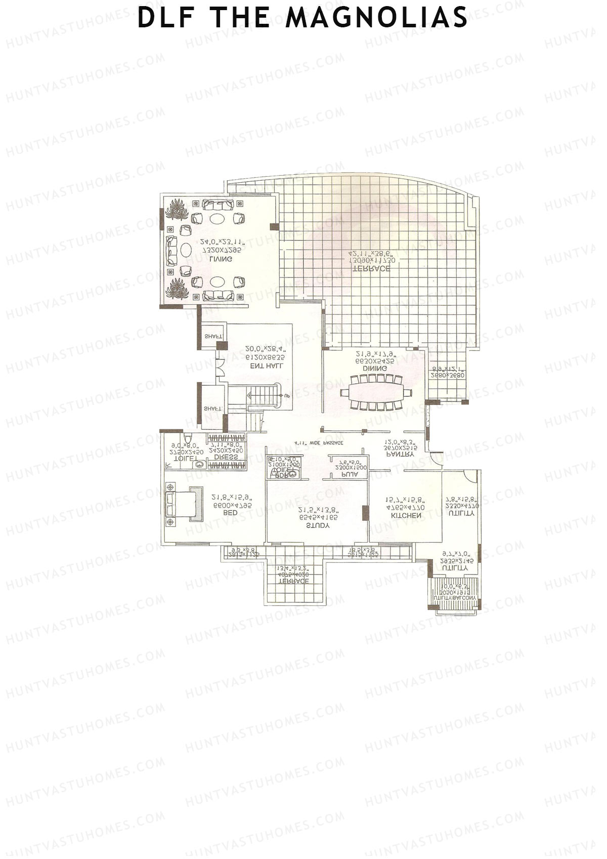 DLF The Magnolias Block 5 Unit 5B (Duplex ) Floor Plan