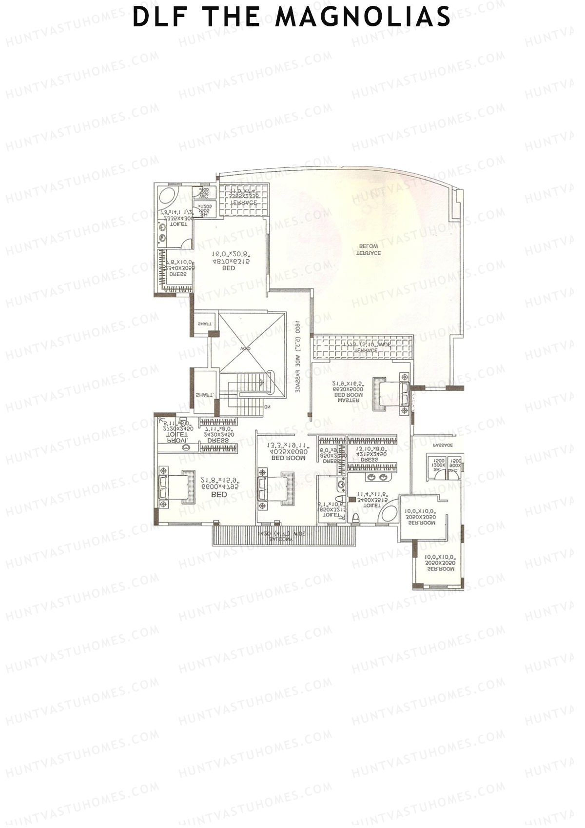 DLF The Magnolias Block 5 Unit 5B (Duplex ) Floor Plan