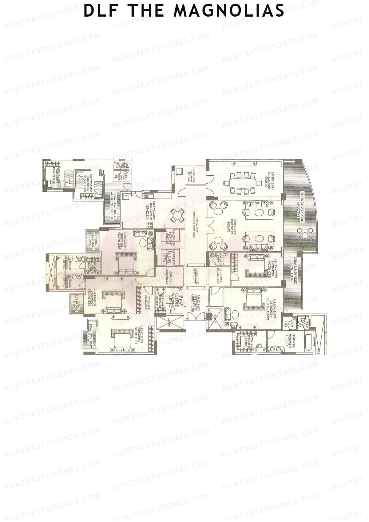 DLF The Magnolias Block 9 Unit 9A Floor Plan