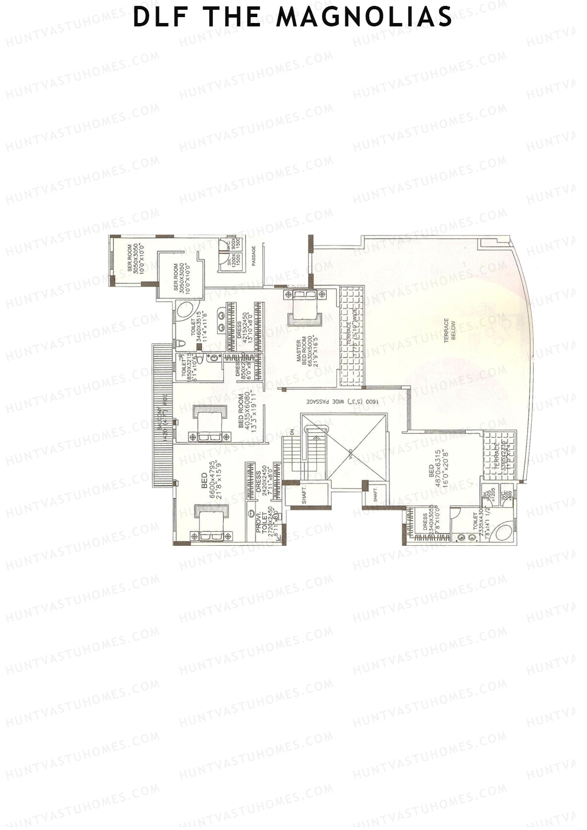 DLF The Magnolias Block 9 Unit 9A (Duplex ) Floor Plan
