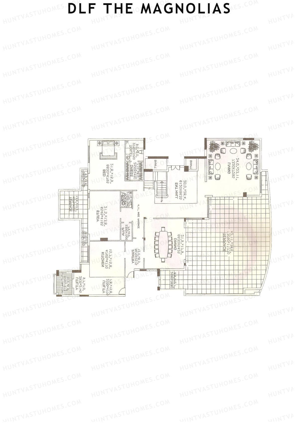 DLF The Magnolias Block 9 Unit 9B (Duplex ) Floor Plan