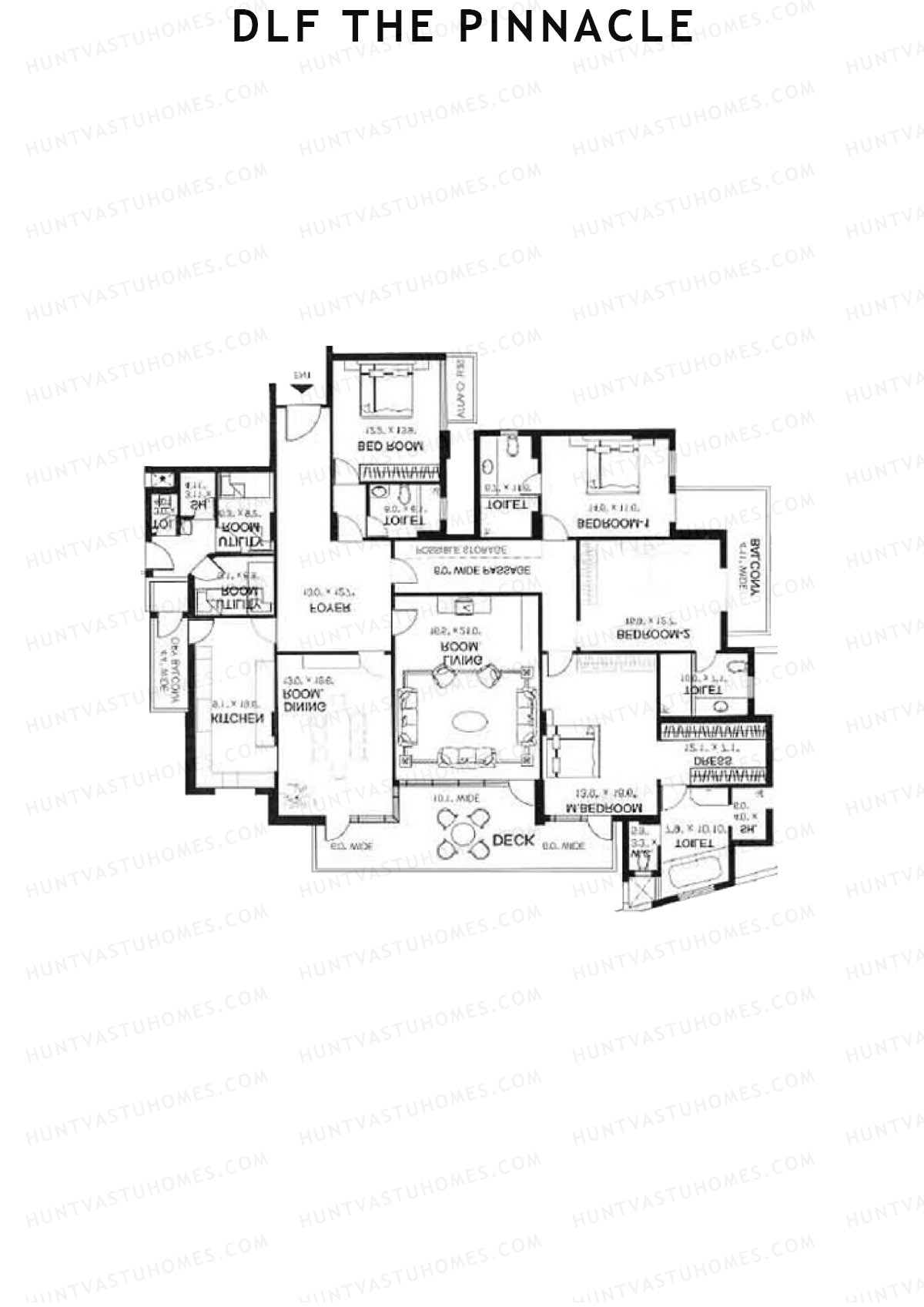 DLF The Pinnacle Tower B Unit 1 Floor Plan