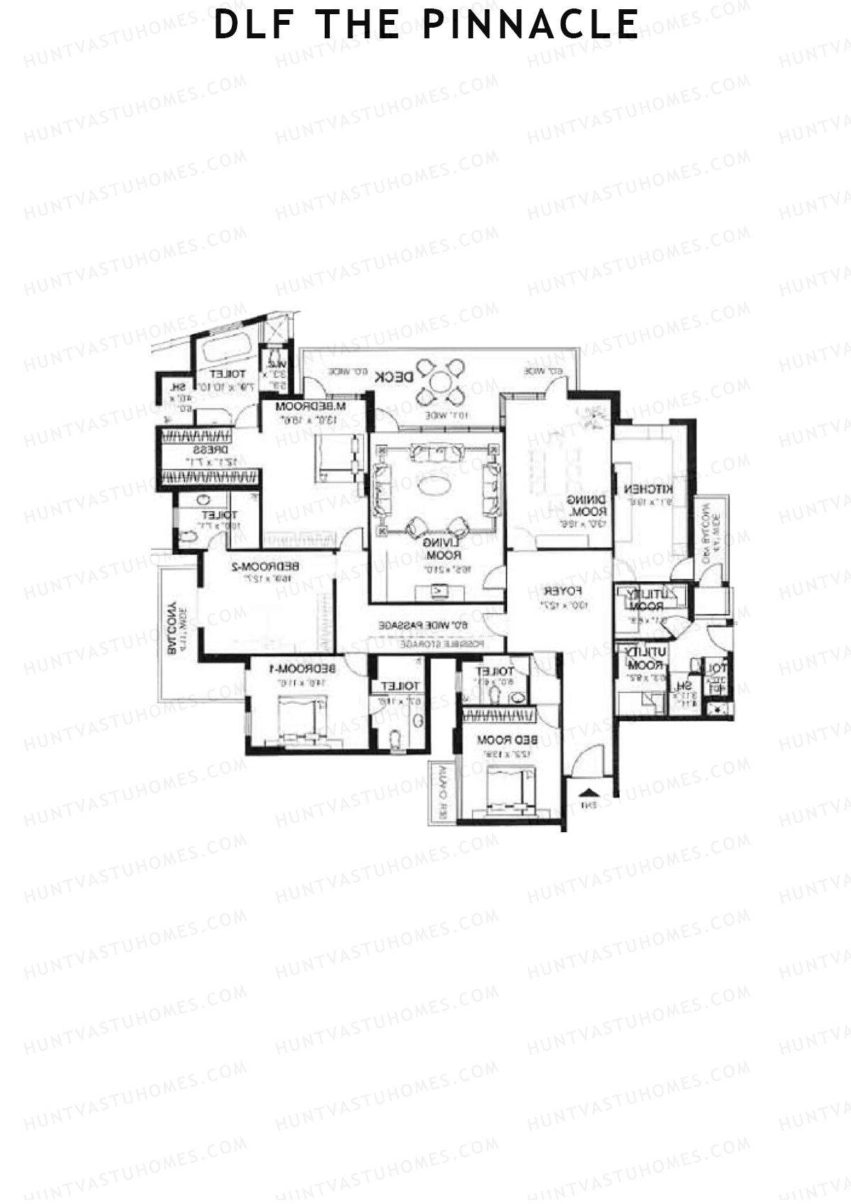 DLF The Pinnacle Tower B Unit 3 Floor Plan