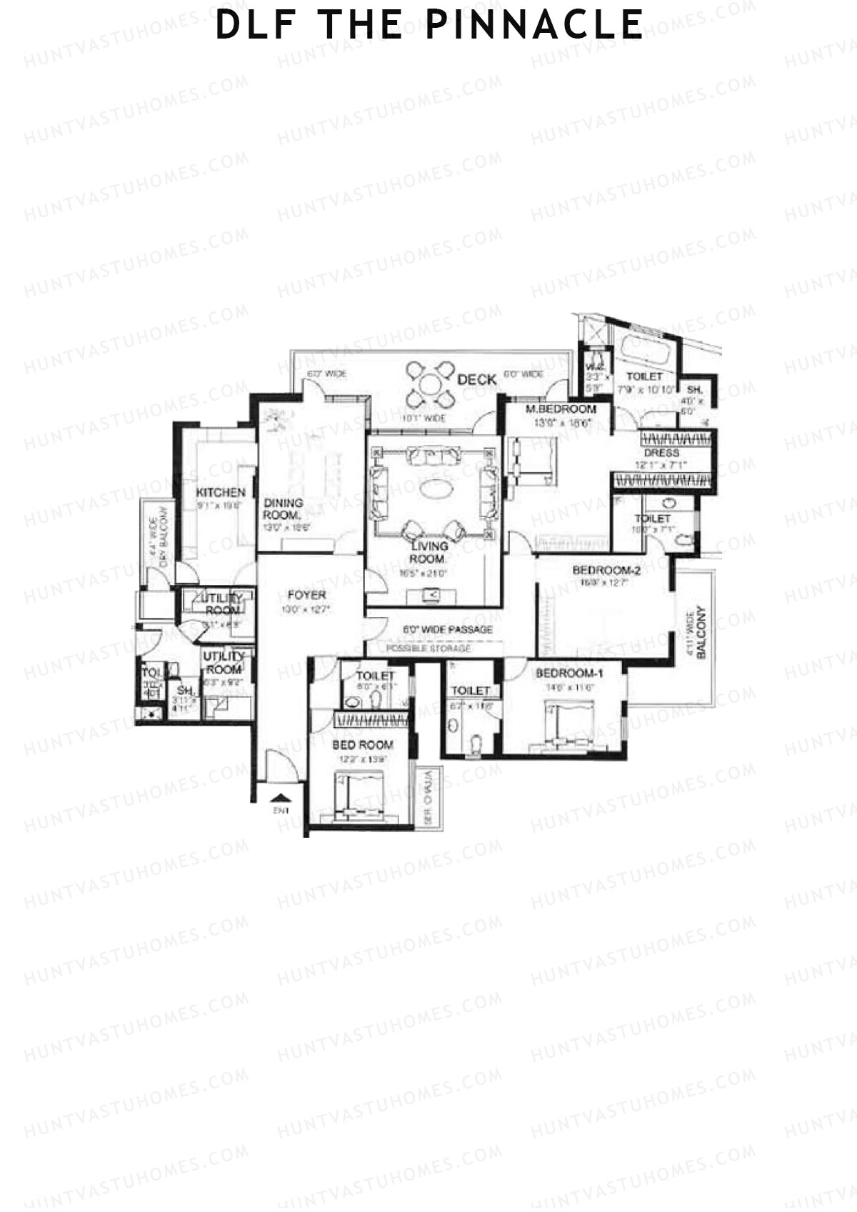 DLF The Pinnacle Tower B Unit 4 Floor Plan