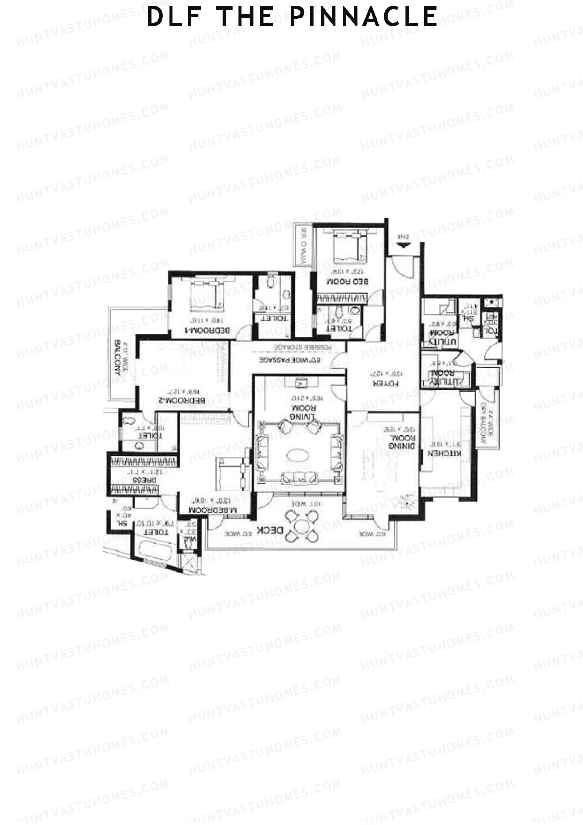 DLF The Pinnacle Tower D Unit 1 Floor Plan
