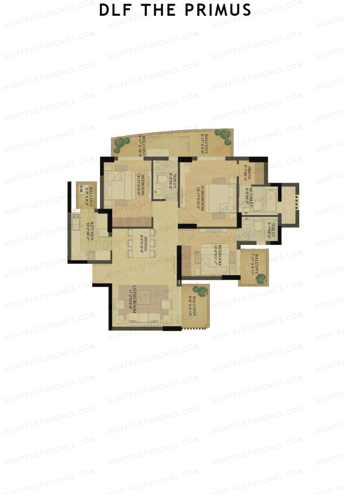DLF The Primus Tower B Unit 1 Floor Plan