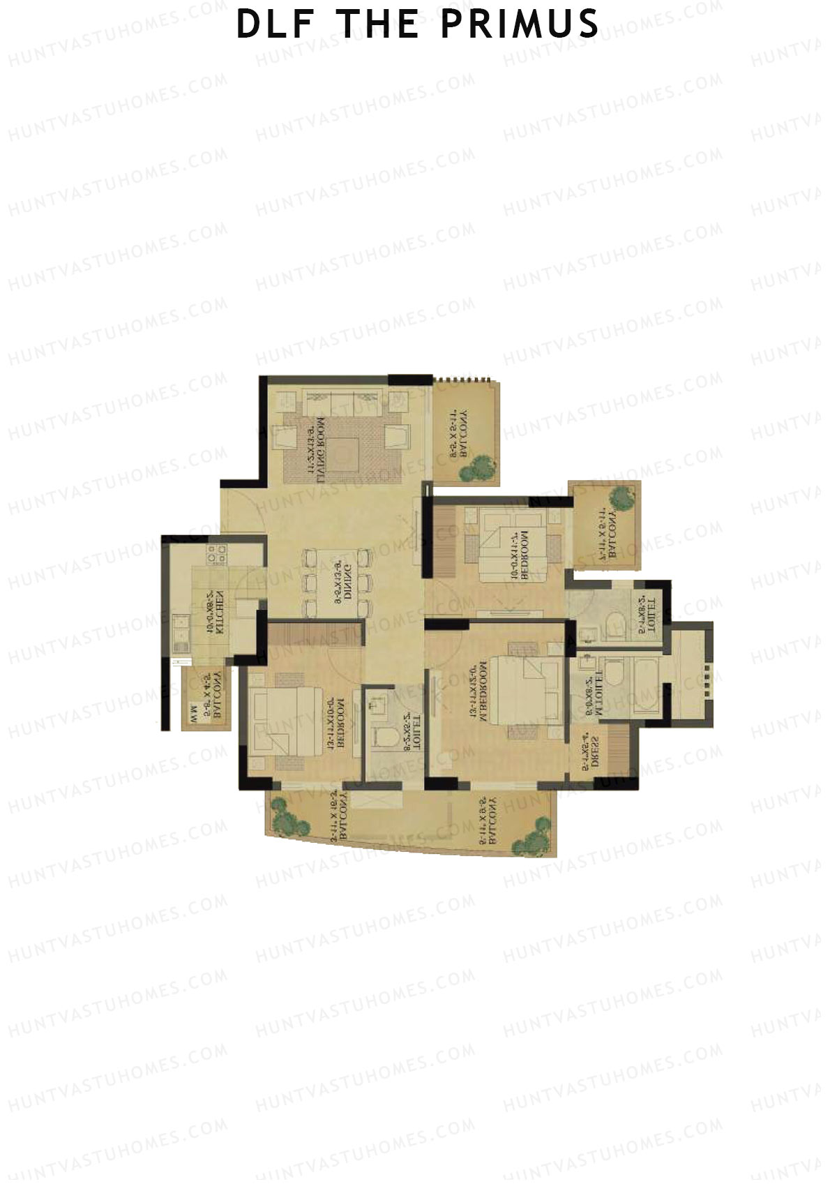 DLF The Primus Tower B Unit 2 Floor Plan