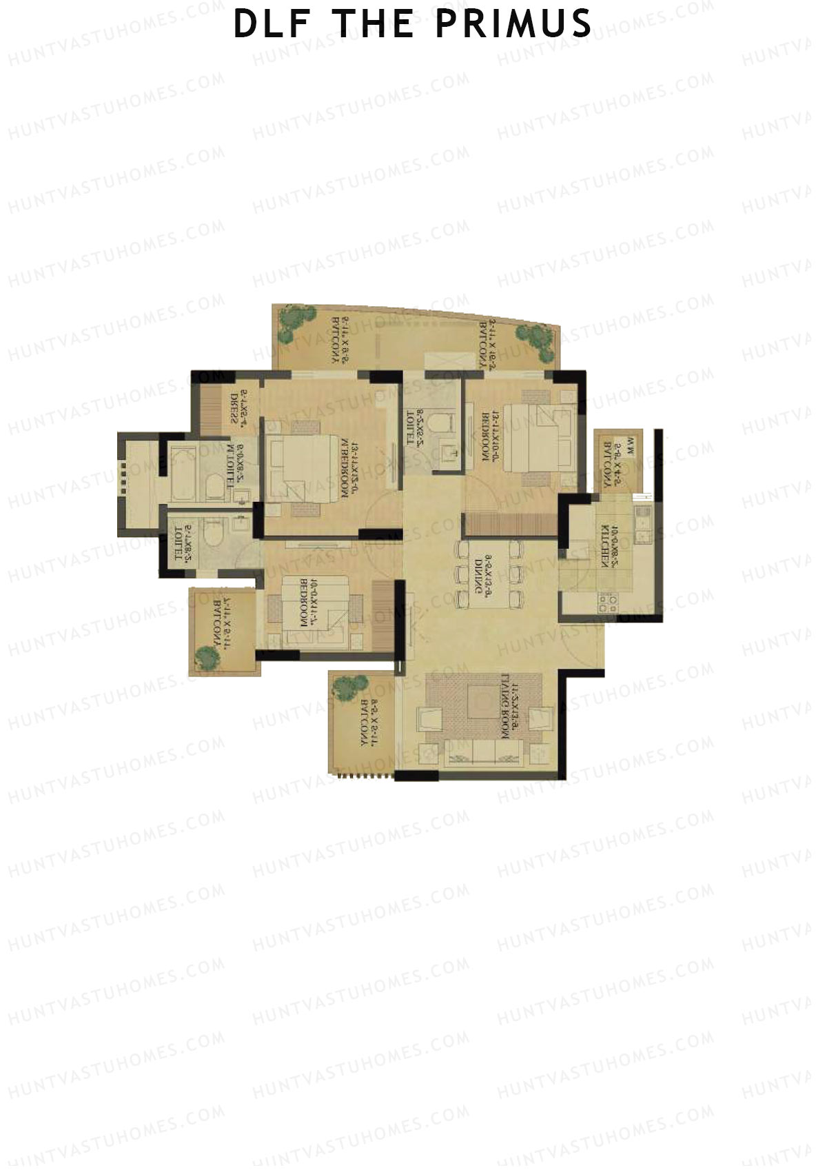 DLF The Primus Tower B Unit 4 Floor Plan