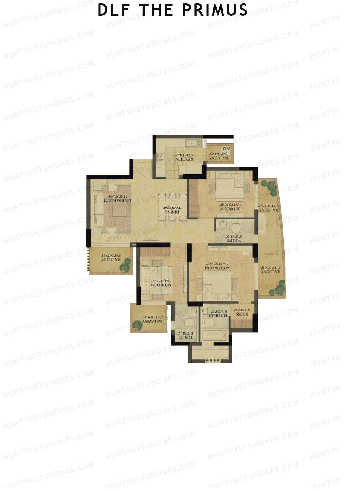 DLF The Primus Tower C Unit 1 Floor Plan