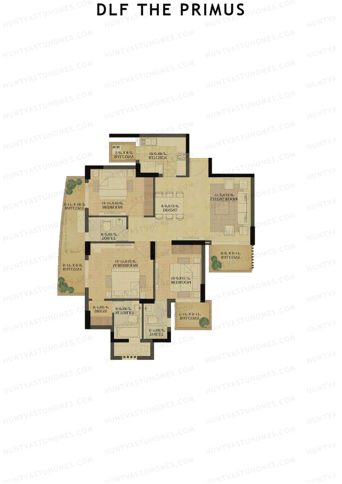 DLF The Primus Tower C Unit 2 Floor Plan