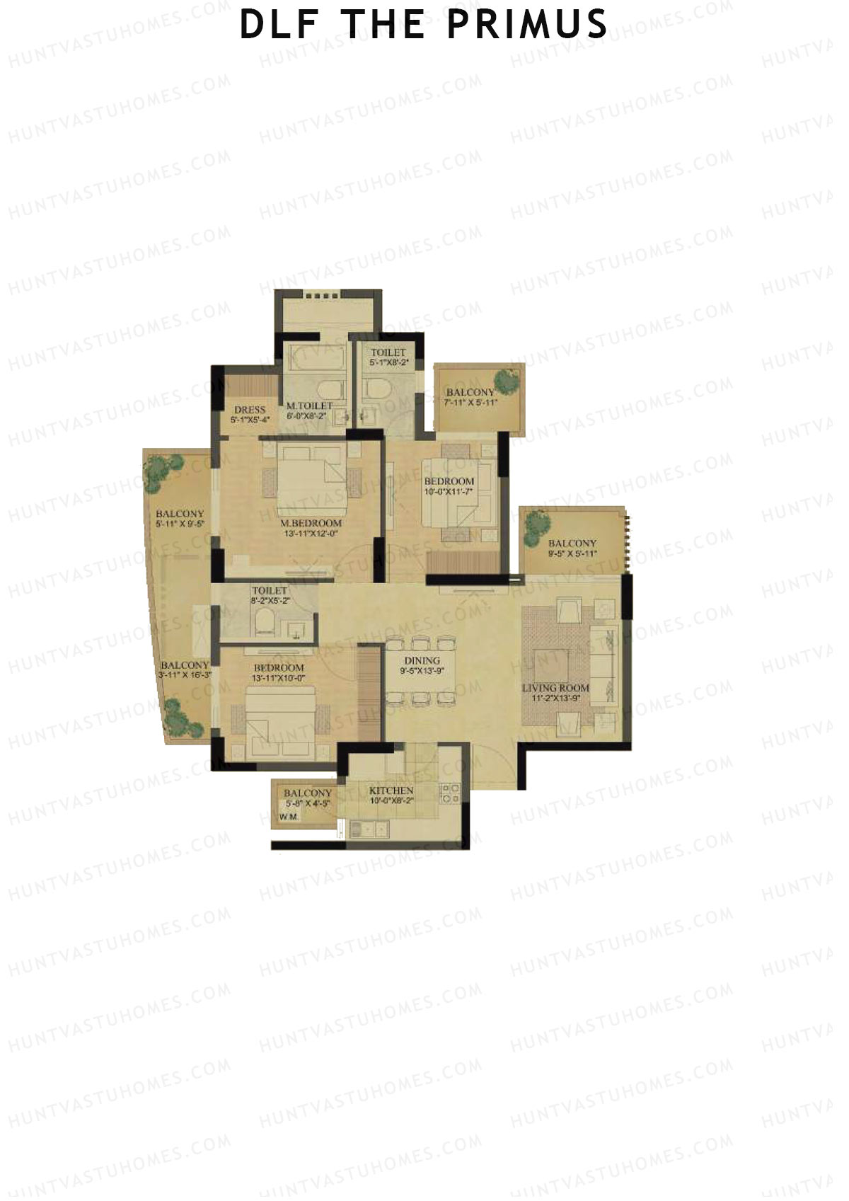 DLF The Primus Tower C Unit 3 Floor Plan