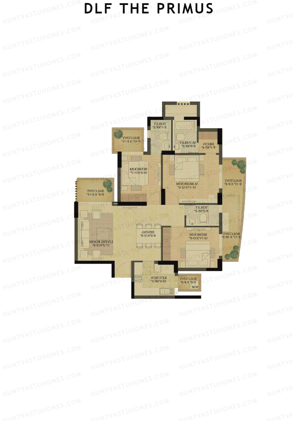 DLF The Primus Tower C Unit 4 Floor Plan