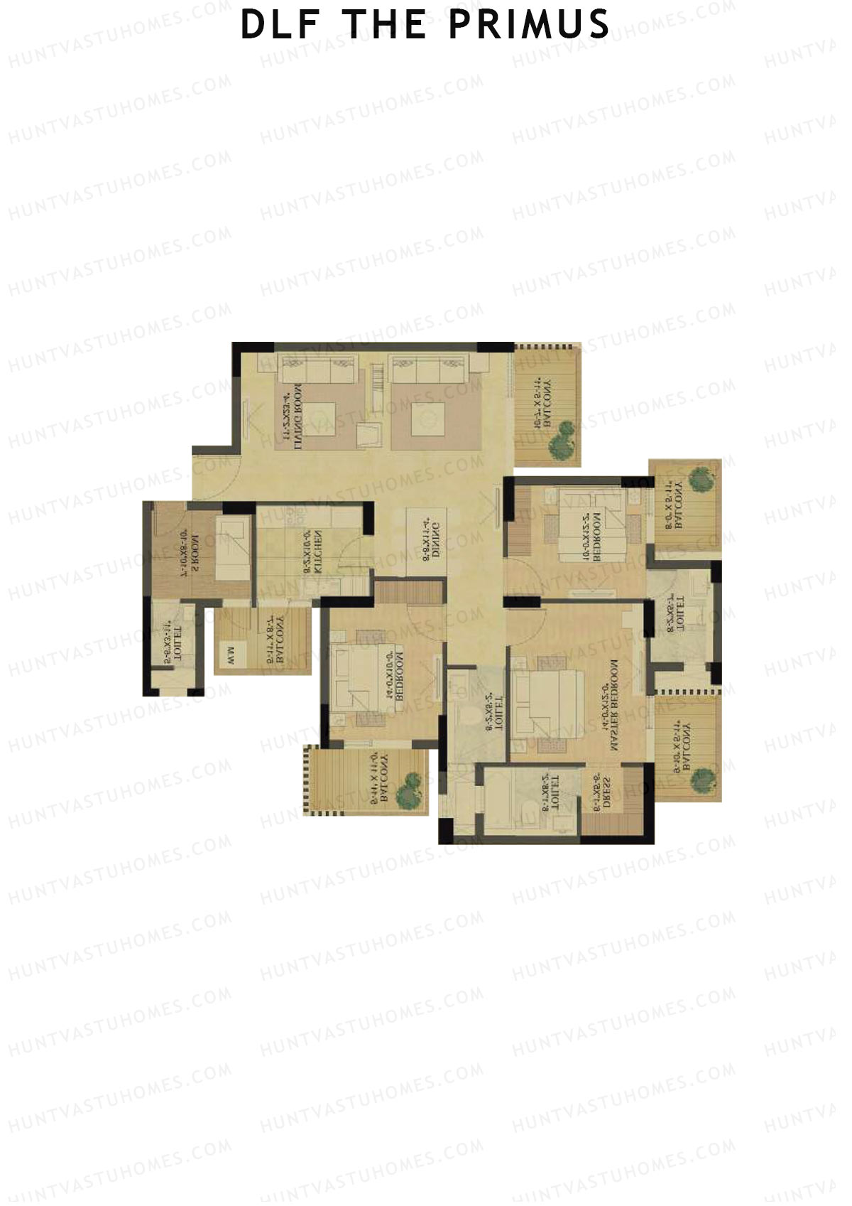 DLF The Primus Tower D Unit 2 Floor Plan