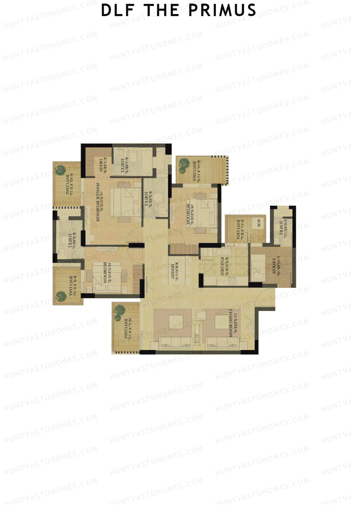 DLF The Primus Tower D Unit 4 Floor Plan
