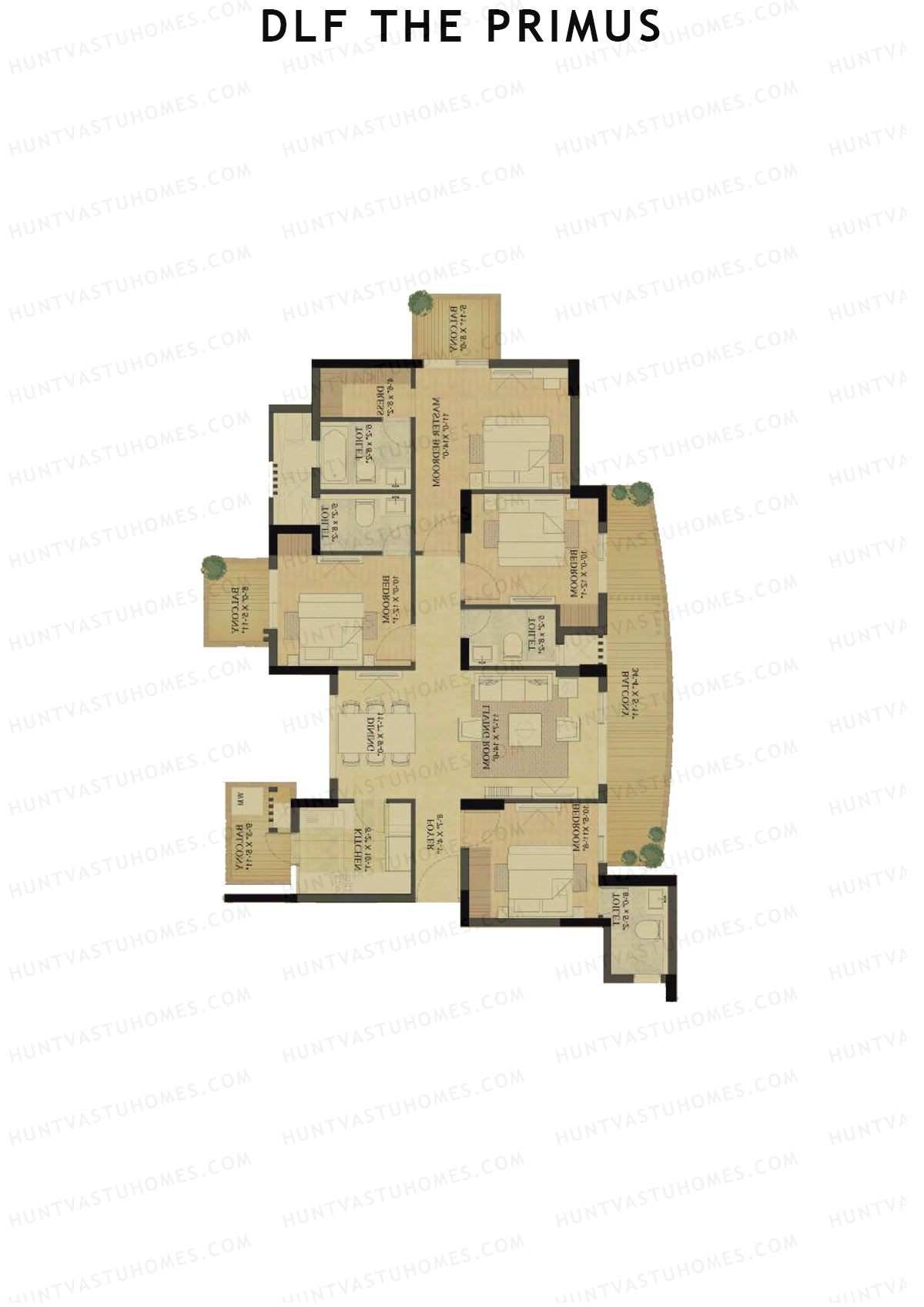 DLF The Primus Tower E Unit 1 Floor Plan