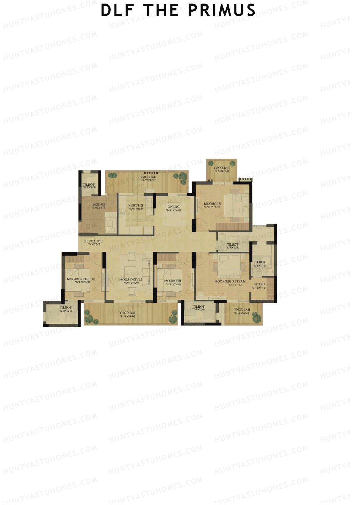 DLF The Primus Tower F Unit 1 Floor Plan