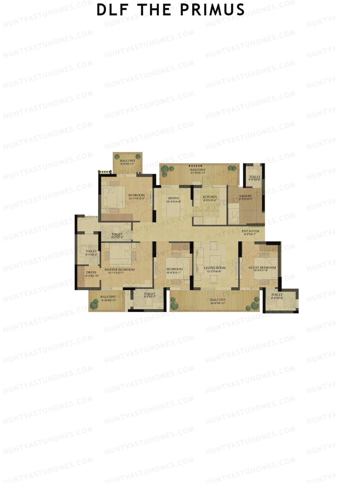 DLF The Primus Tower G Unit 2 Floor Plan