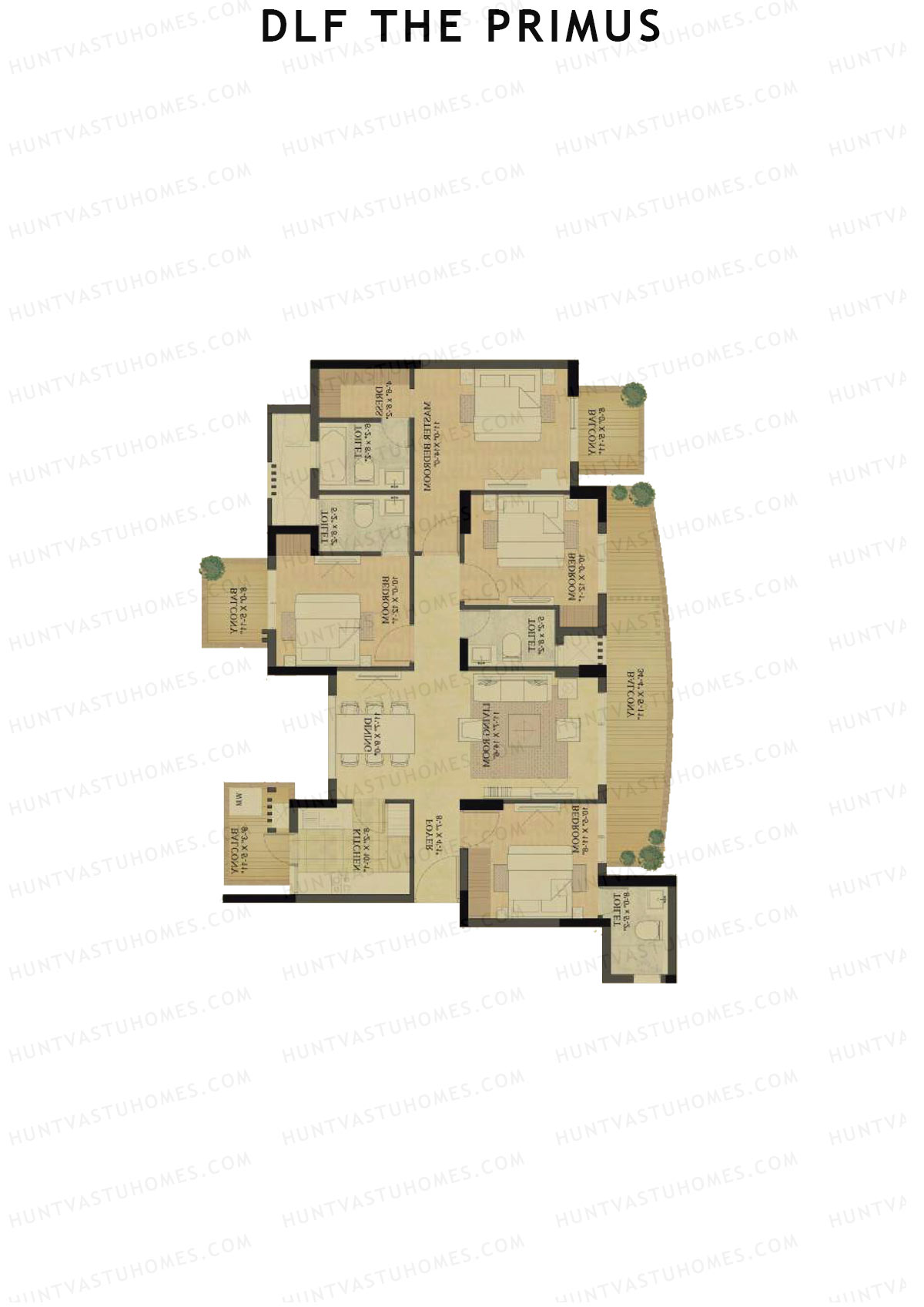 DLF The Primus Tower H Unit 1 Floor Plan