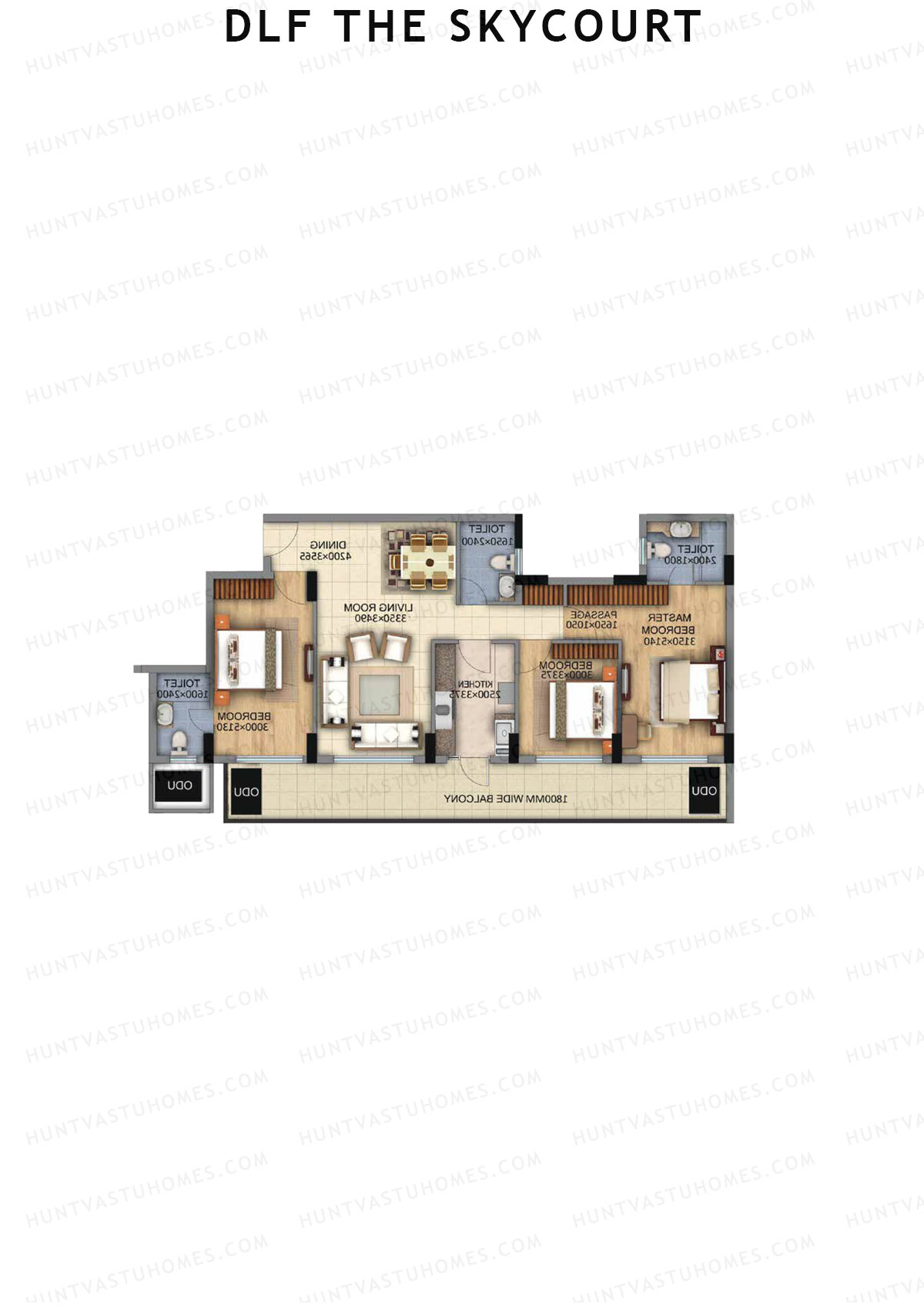 DLF The Skycourt Tower B Unit 2 Floor Plan