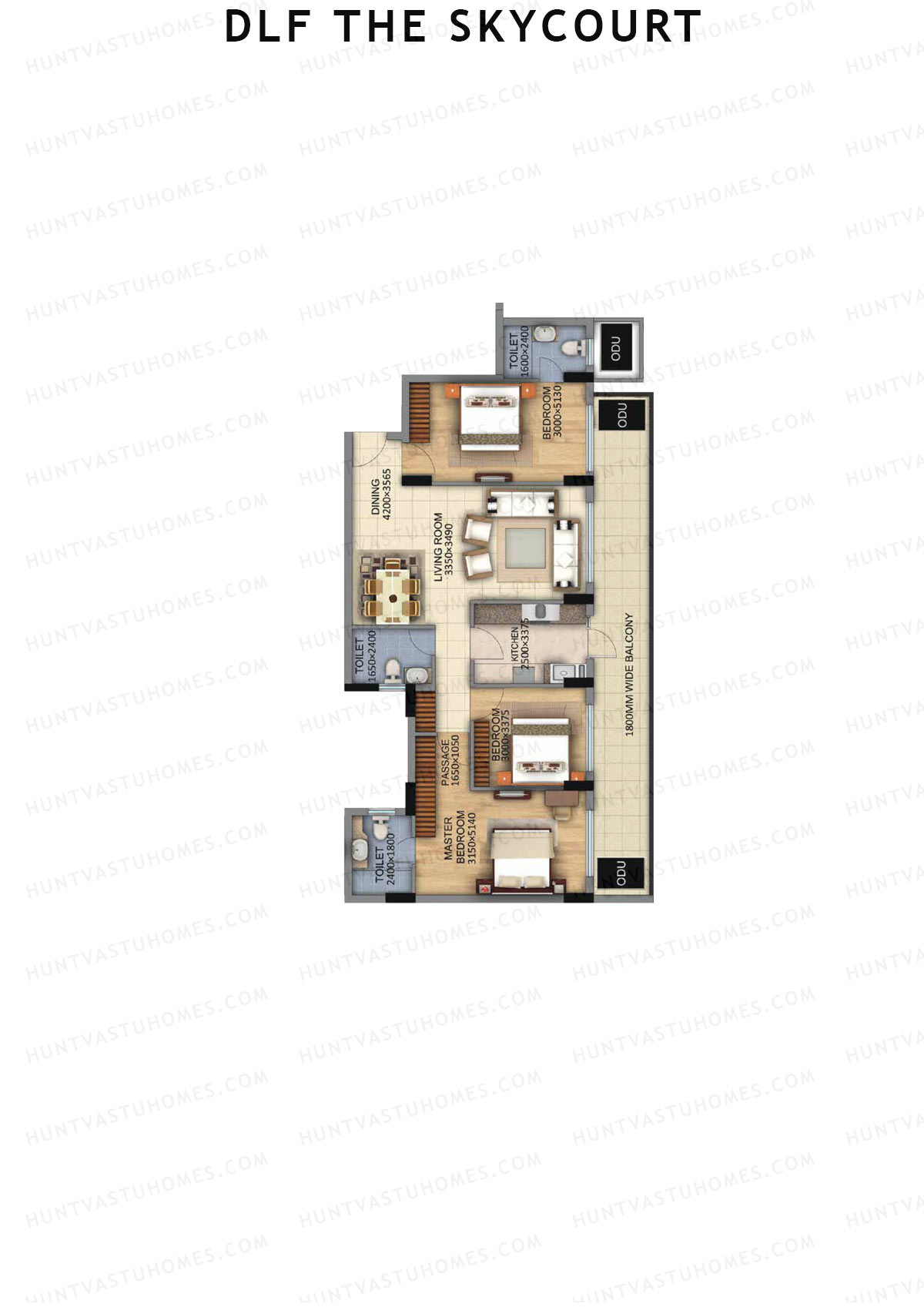 DLF The Skycourt Tower C Unit 1 Floor Plan