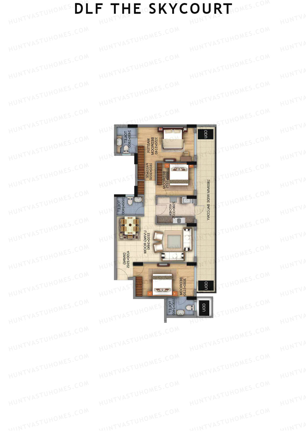 DLF The Skycourt Tower C Unit 4 Floor Plan