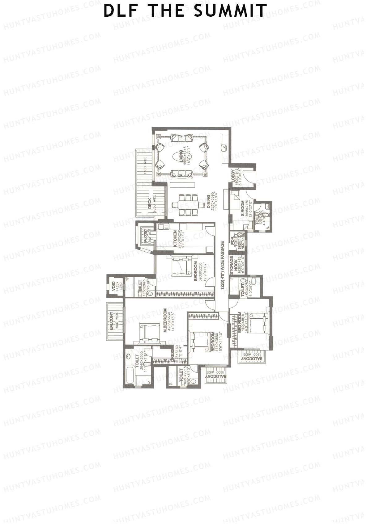 DLF The Summit Wing B Unit 1 Floor Plan