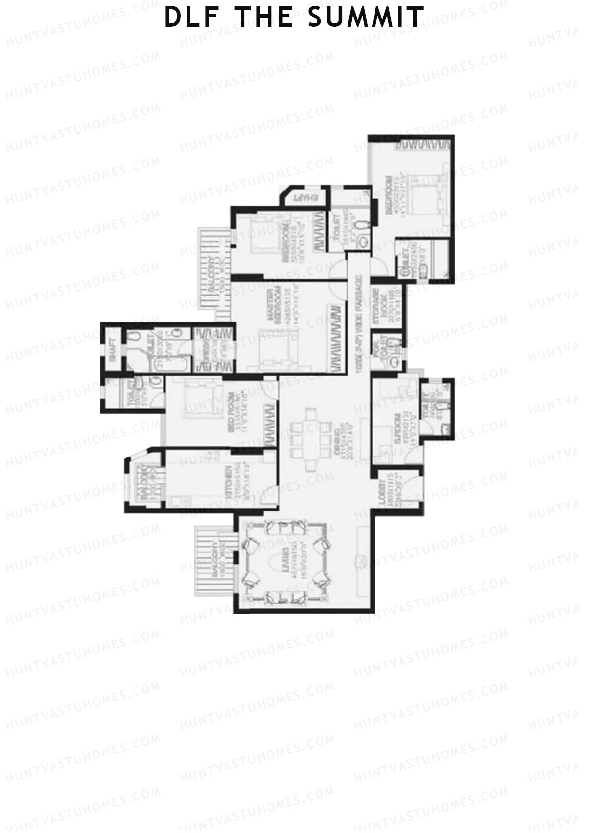 DLF The Summit Wing B Unit 2 Floor Plan