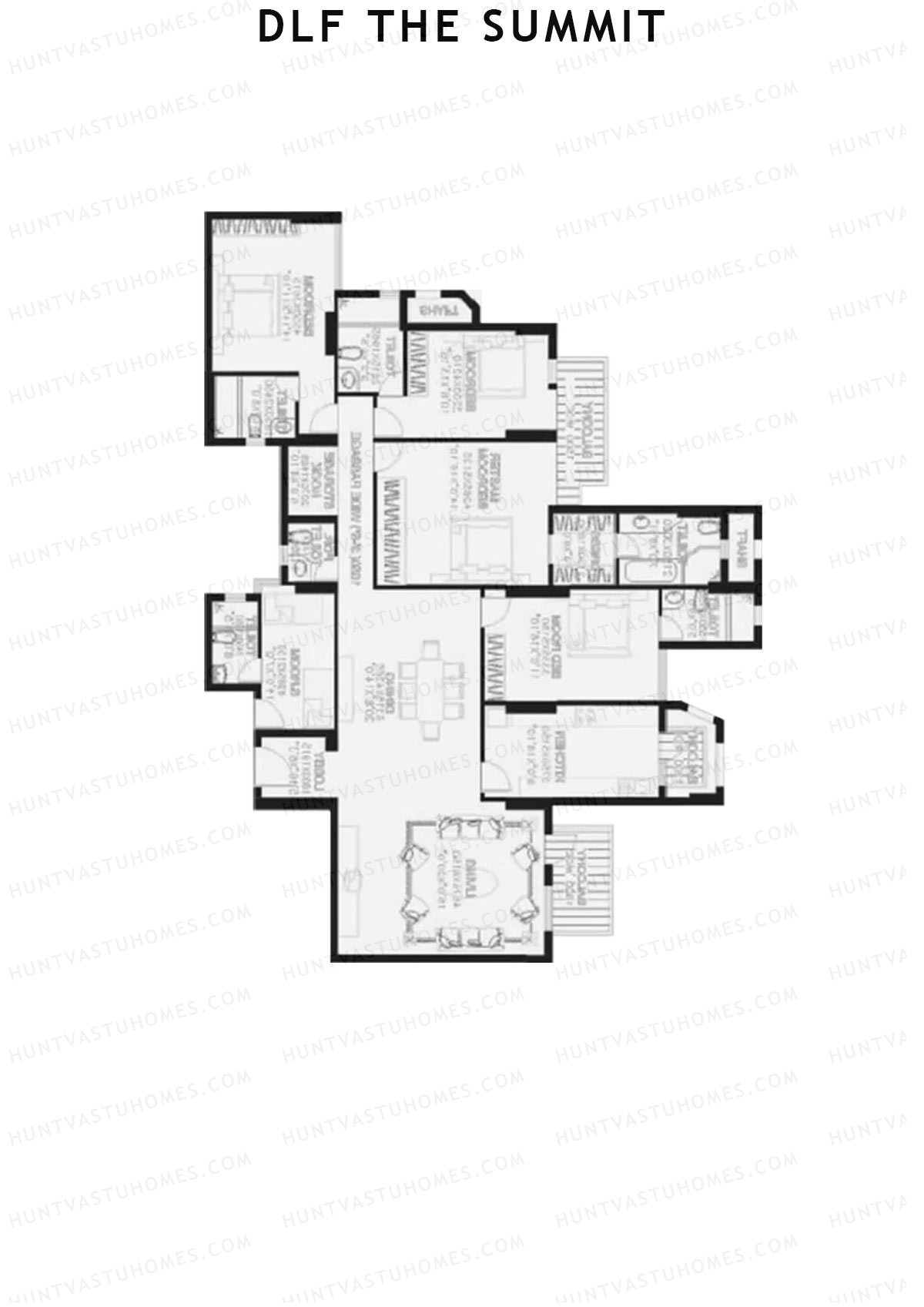 DLF The Summit Wing B Unit 3 Floor Plan
