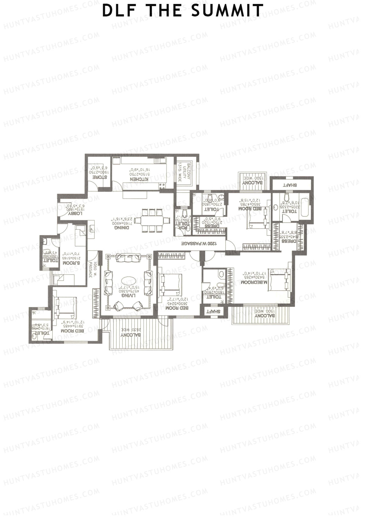 DLF The Summit Wing B Unit 4 Floor Plan