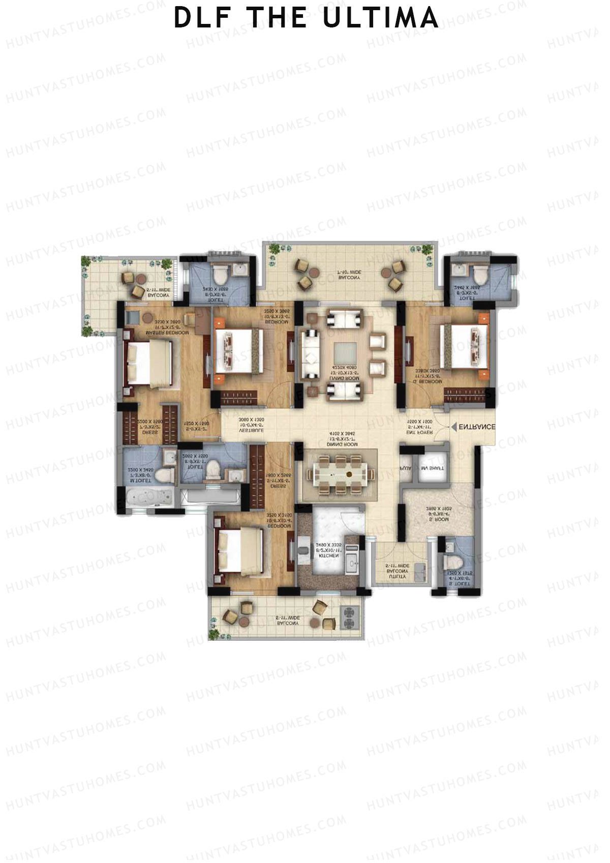 Dlf The Ultima Tower D Unit 1 Floor Plan