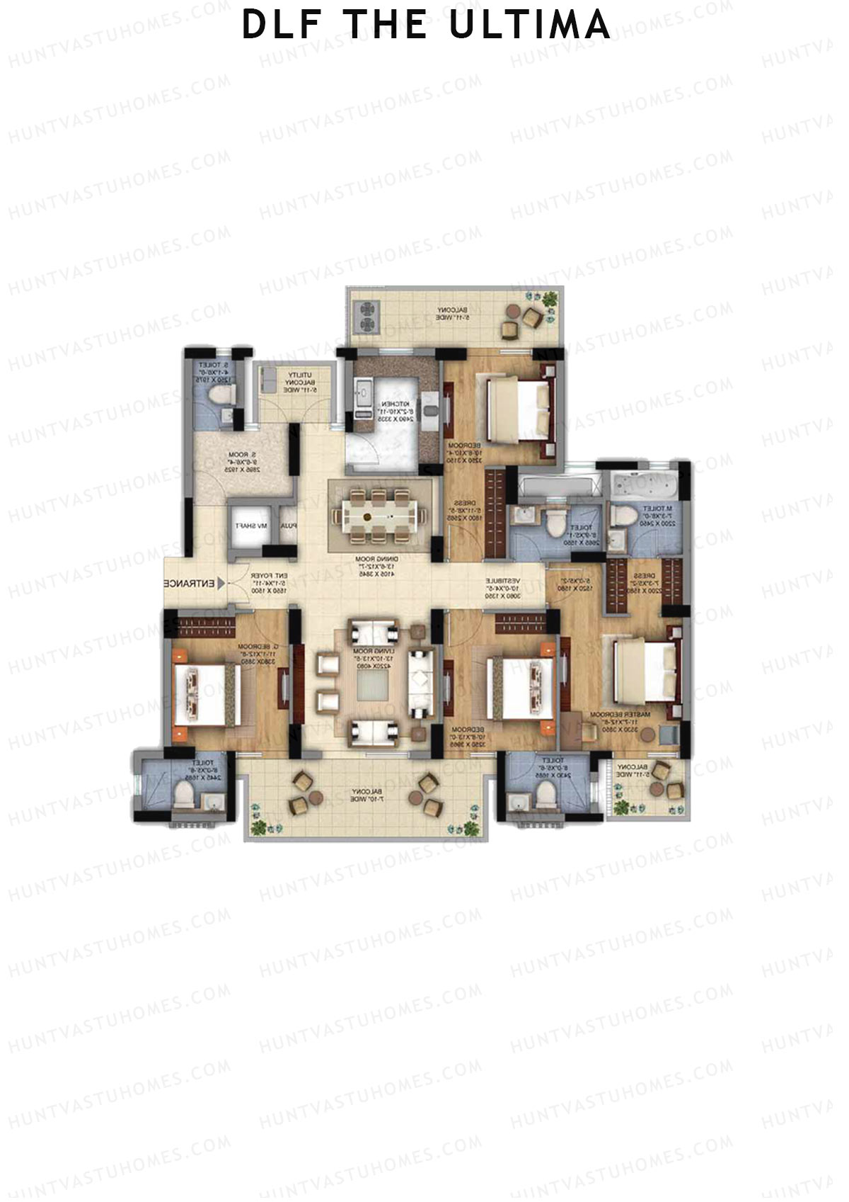 Dlf The Ultima Tower H Unit 1 Floor Plan