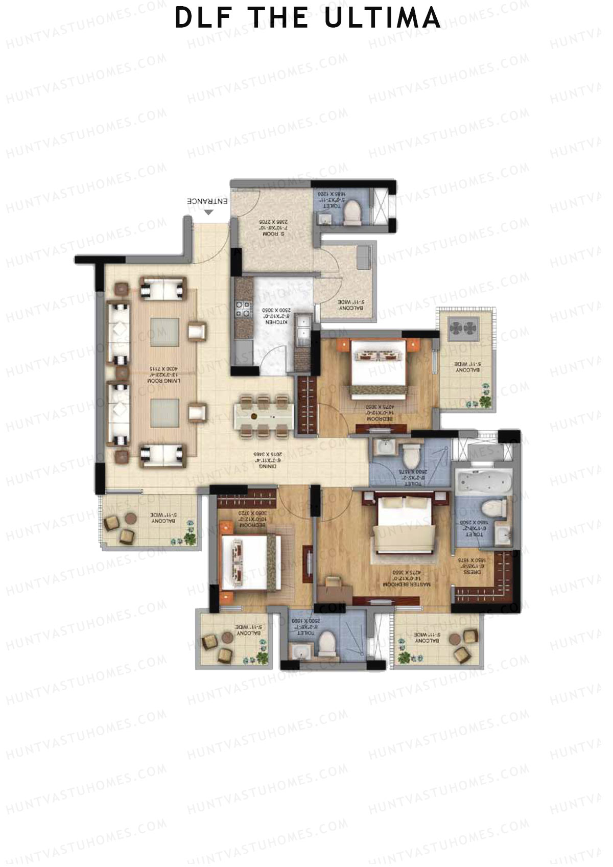 Dlf The Ultima Tower R Unit 3 Floor Plan