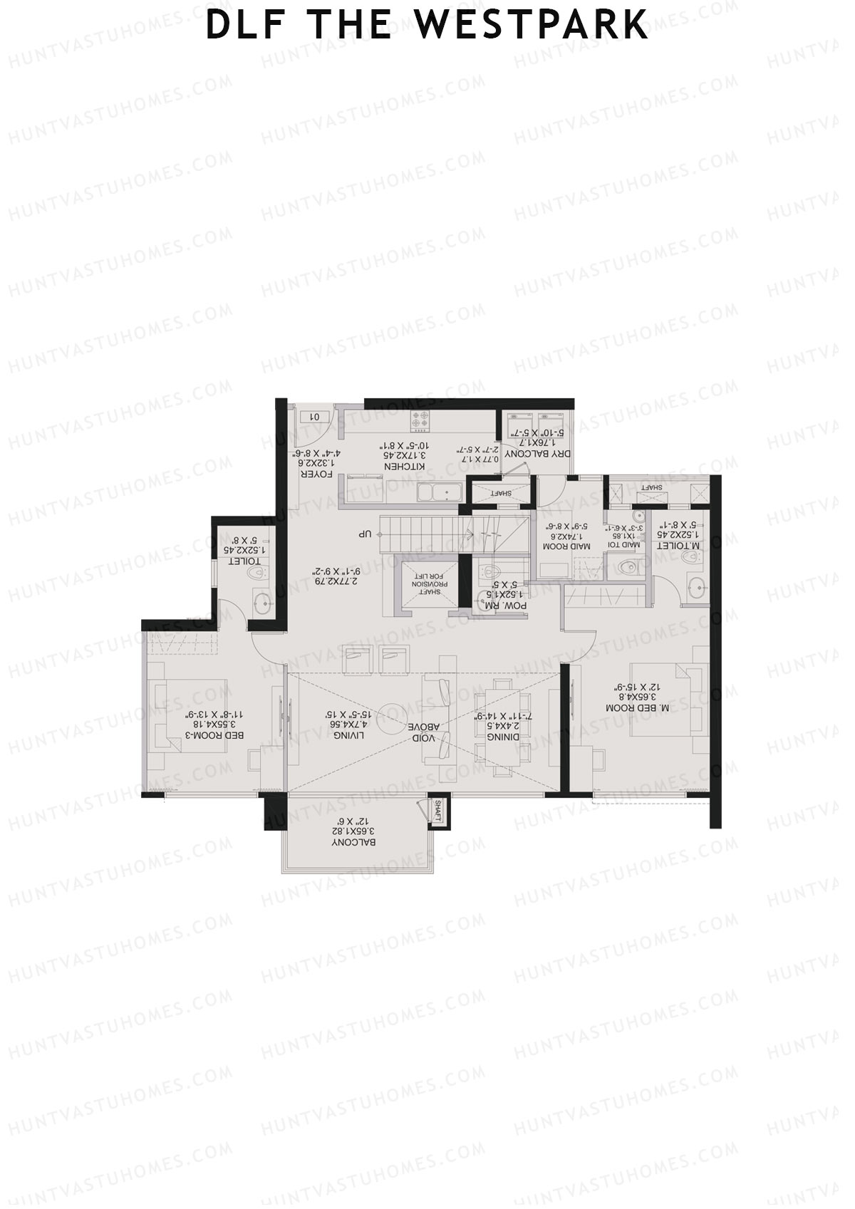 DLF The Westpark, Tower 3, Unit 1 (Type DU), 8BHK, Carpet Area 2240   sq ft 