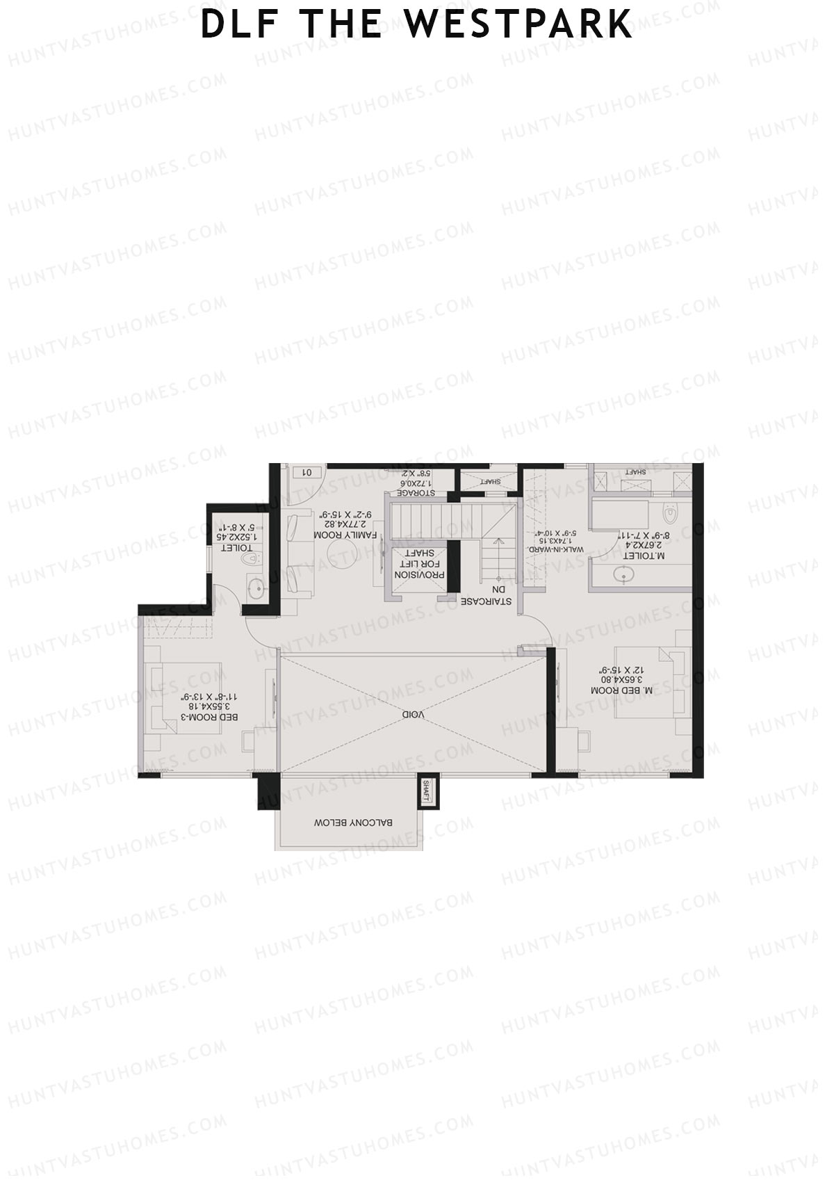 DLF The Westpark, Tower 4, Unit 1 (Type DU), 8BHK, Carpet Area 2240   sq ft 