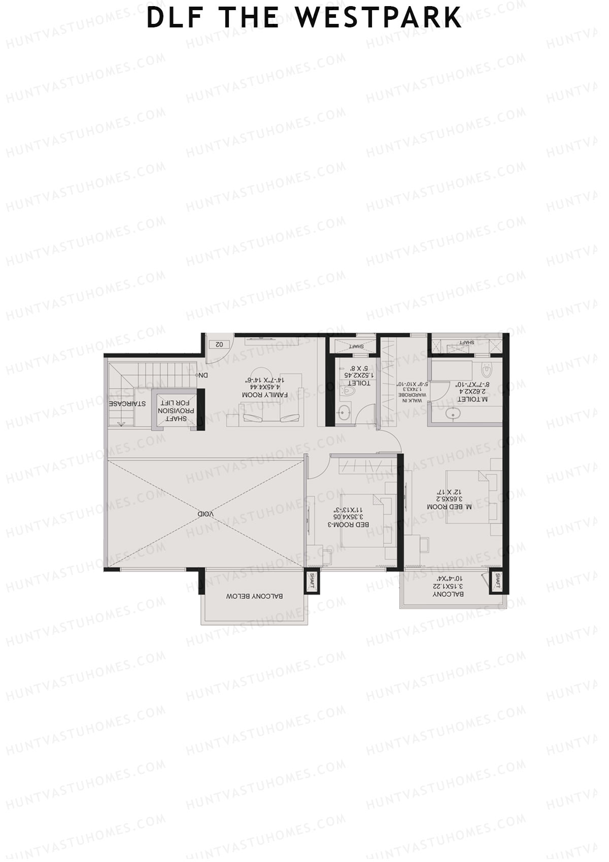 DLF The Westpark, Tower 5, Unit 2 (Type DU), 8BHK, Carpet Area 2532   sq ft 