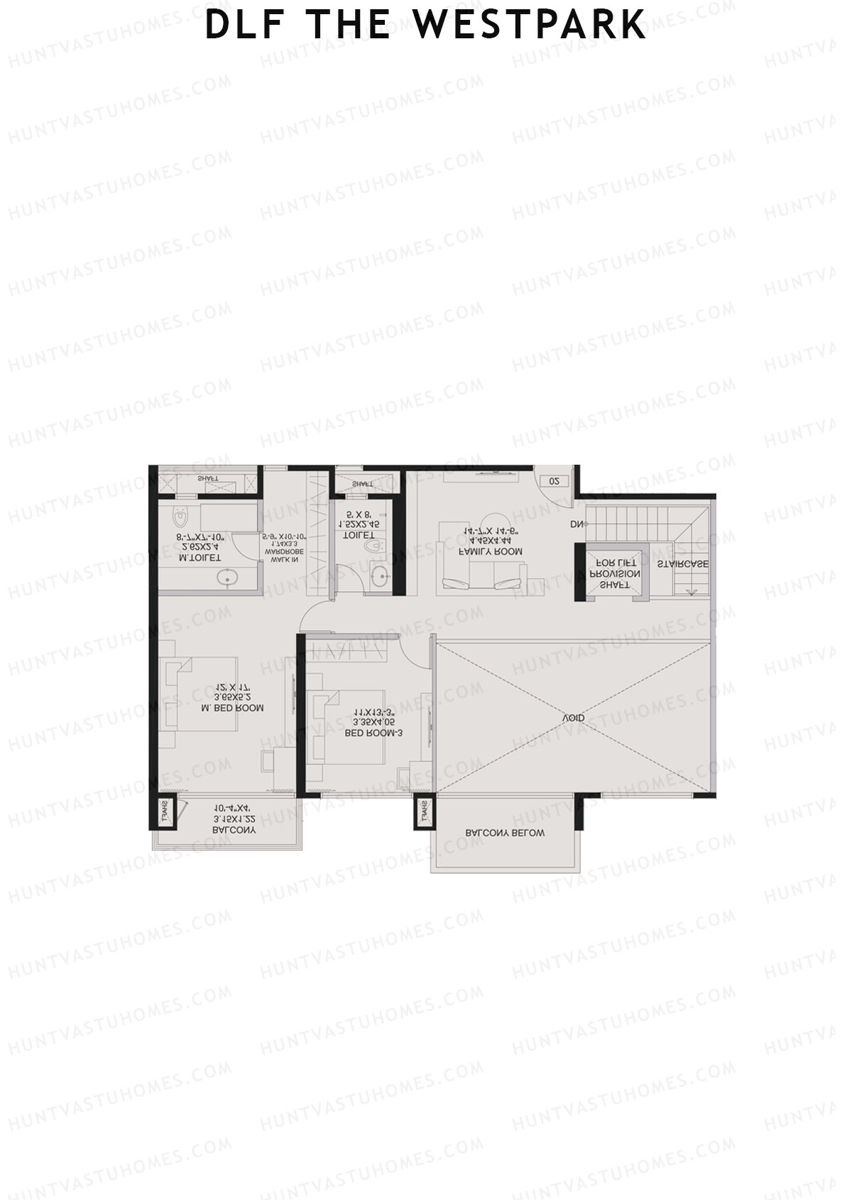 DLF The Westpark, Tower 5, Unit 3 (Type DU), 8BHK, Carpet Area 2534   sq ft 