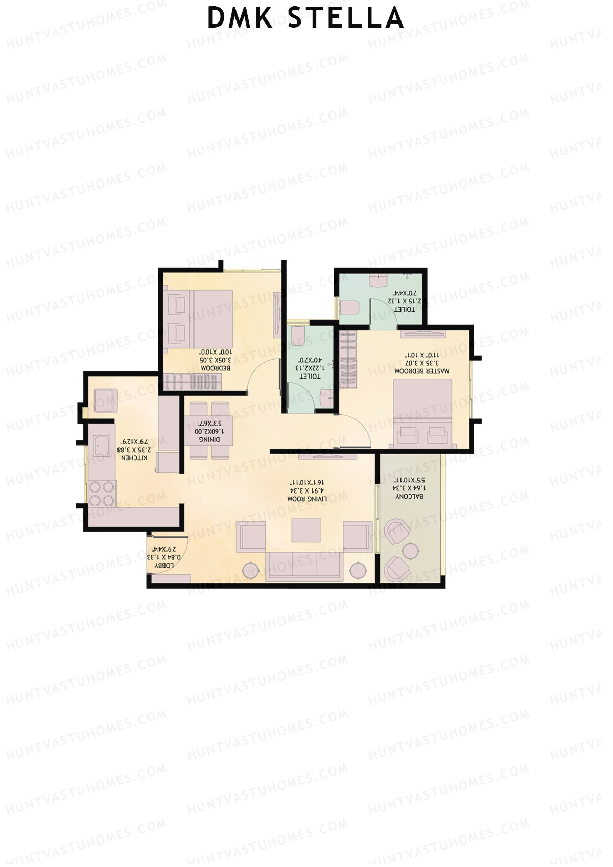 DMK Stella Tower B1 Unit 1 (Type A) Floor Plan