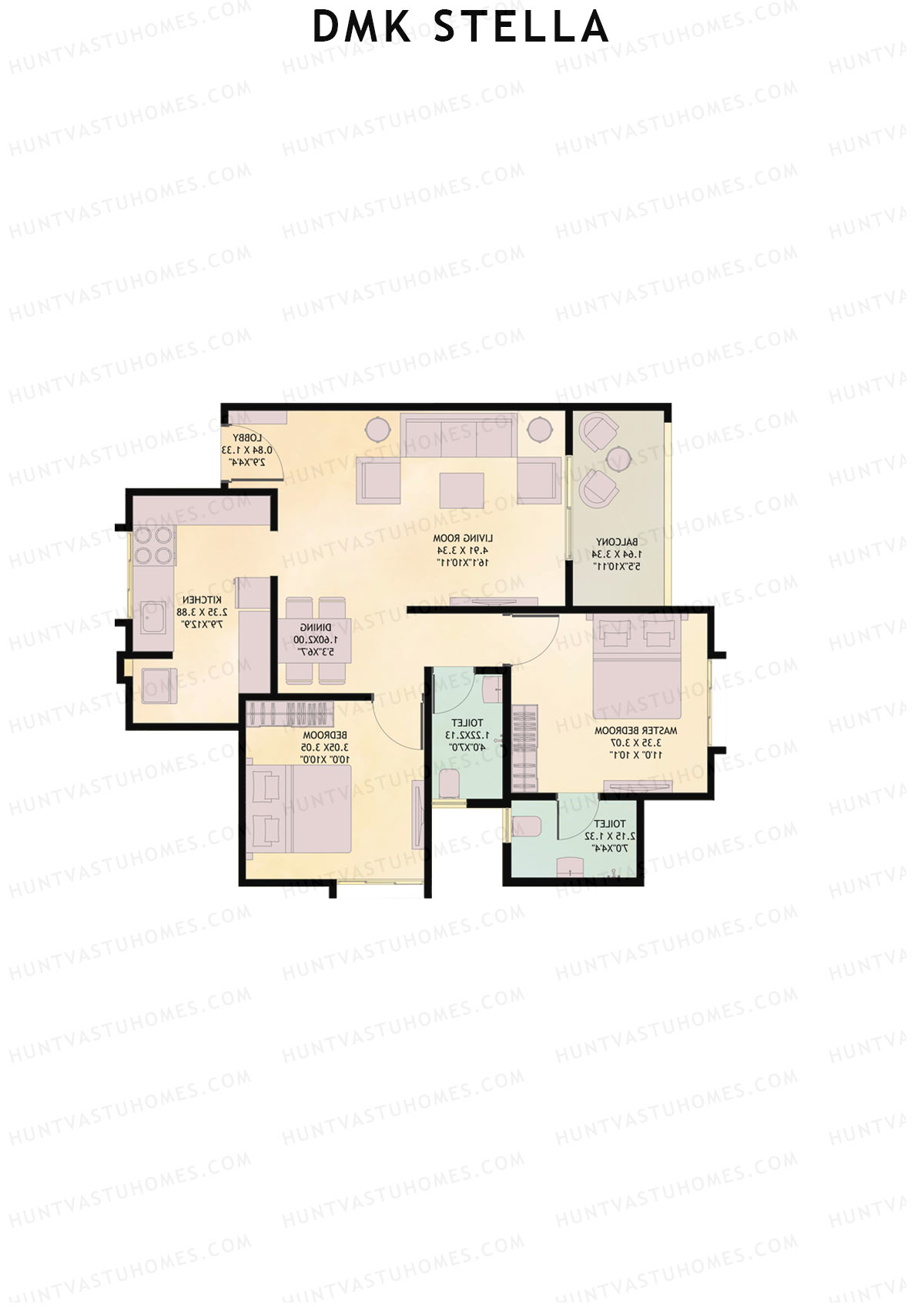 DMK Stella Tower B1 Unit 2 (Type A) Floor Plan