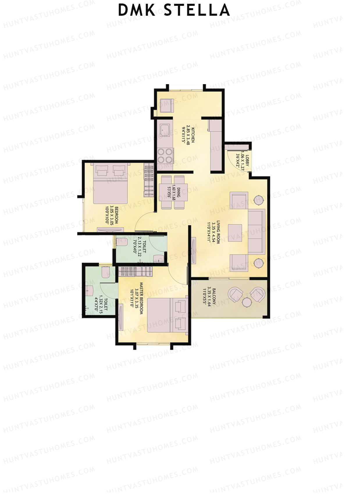 DMK Stella Tower B1 Unit 4 (Type B) Floor Plan