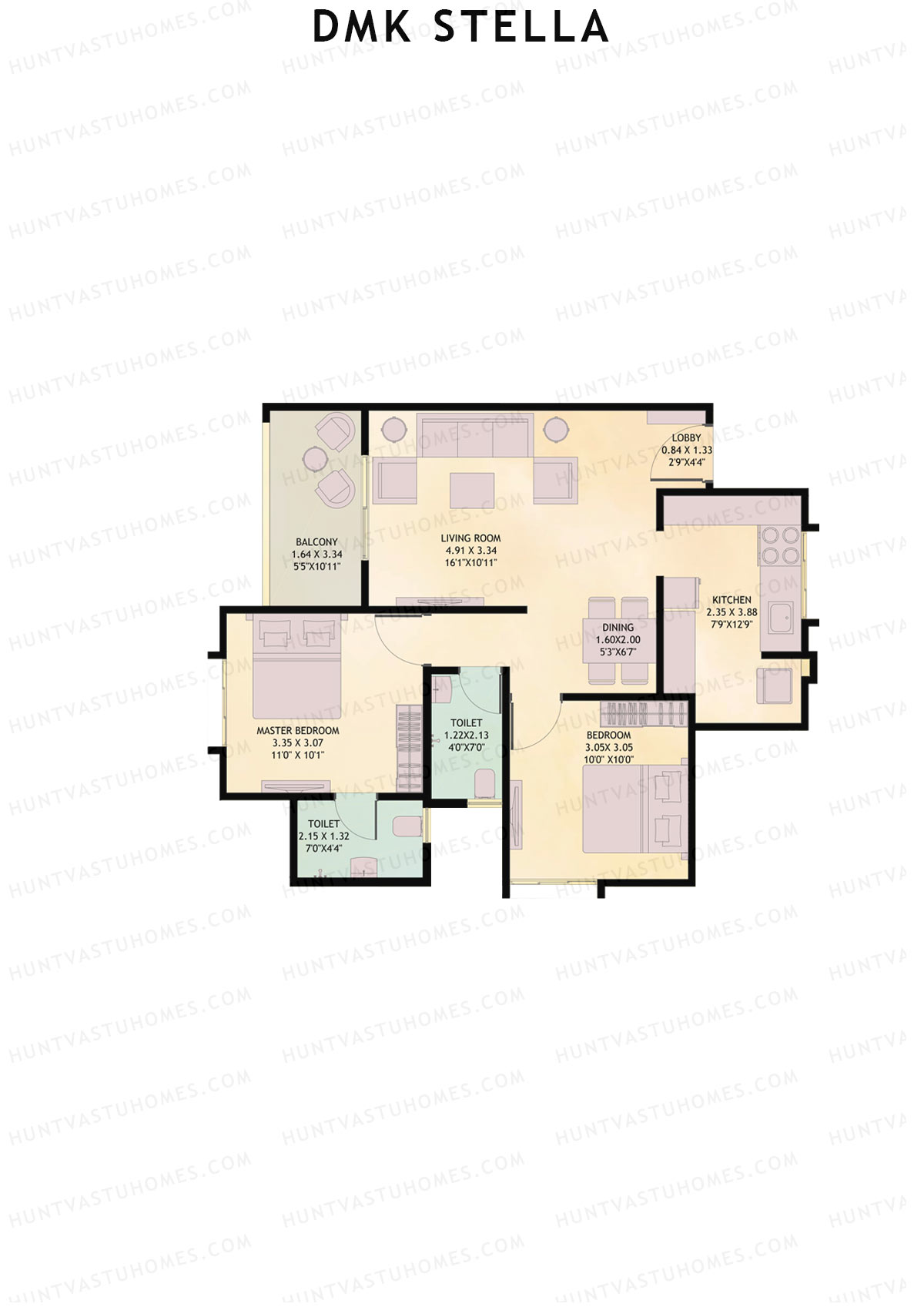 DMK Stella Tower B1 Unit 5 (Type A) Floor Plan