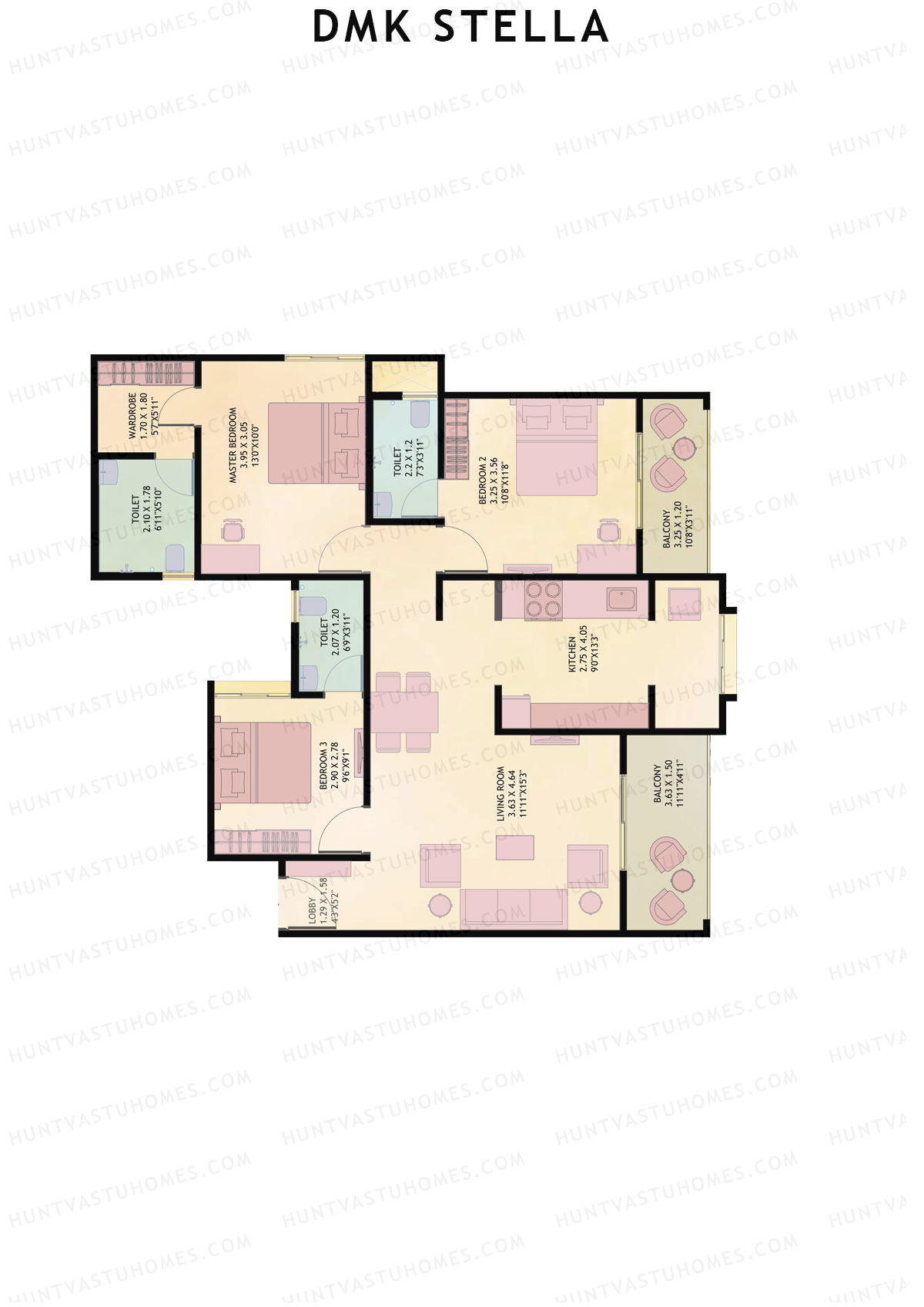DMK Stella Tower F1 Unit 3 Floor Plan